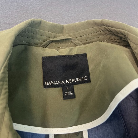 Banana Republic Womens Small Utility Trench Coat Flight Jacket Green #361545 - Picture 3 of 13